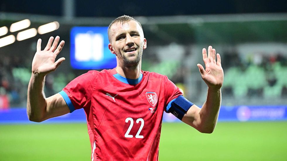 Tomáš Souček v utkání proti San Marinu