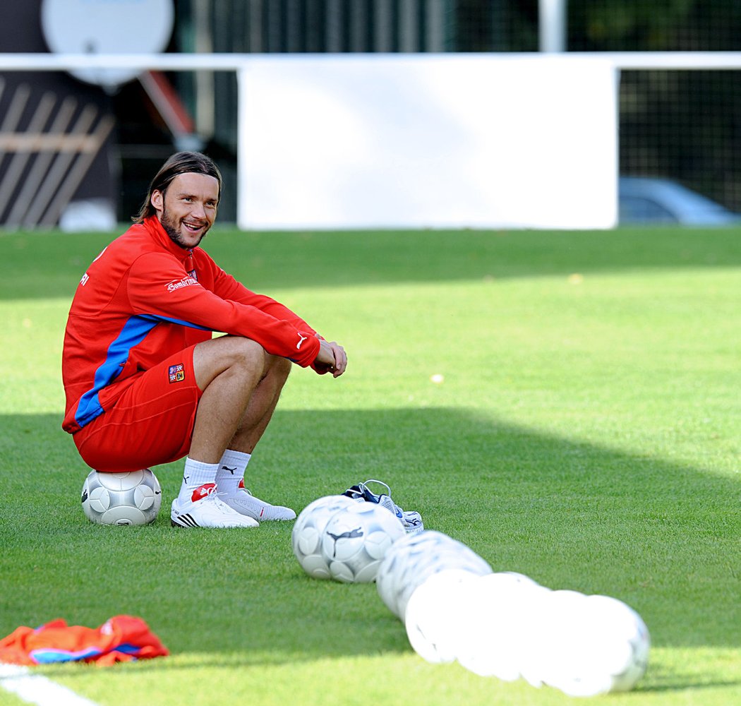 Marek Jankulovski při tréninku před závěrečnými zápasy kvalifikace