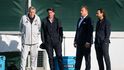 Lékař Petr Krejčí, místopředseda FAČR Zdeněk Grygera, šéf FAČR David Trunda a manažer reprezentací Pavel Nedvěd