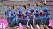 Čeští fotbalisté na tréninku den před zápasem s USA