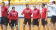 Čeští fotbalisté na tréninku před přátelským zápasem s Ukrajinou