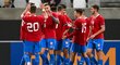 Čeští fotbalisté do 21 let slaví gól v přípravě proti Slovensku