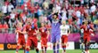 David Limberský a Petr Čech se radují z výhry nad Polskem a postupu do čtvrtfinále mistrovství Evropy