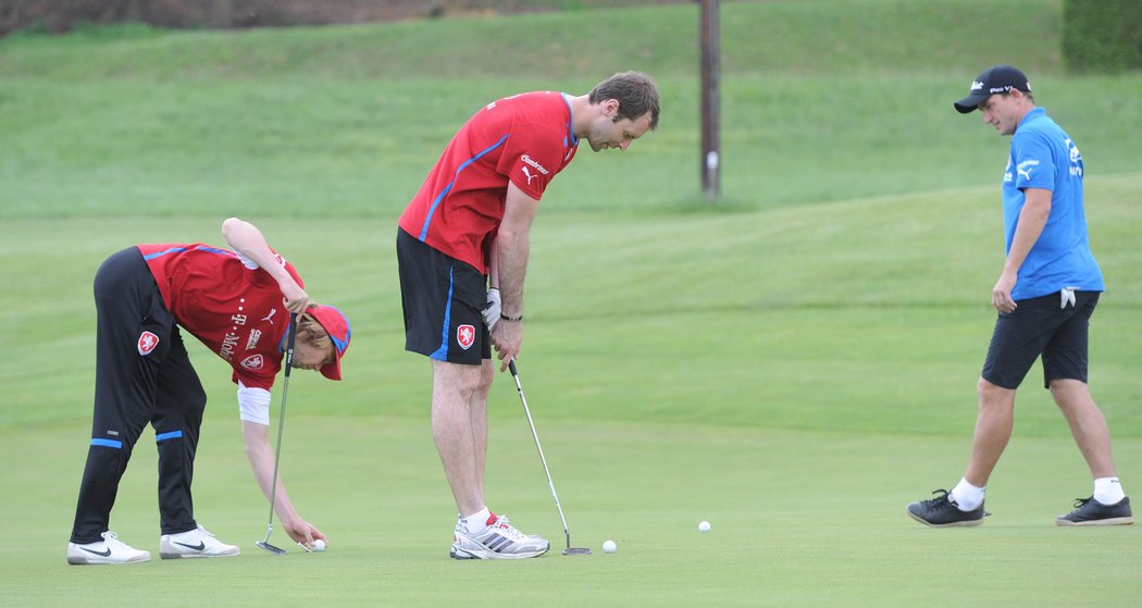 Jaroslav Plašil, Petr Čech a Vladimír Šmicer na golfu v Bad Waltersdorfu