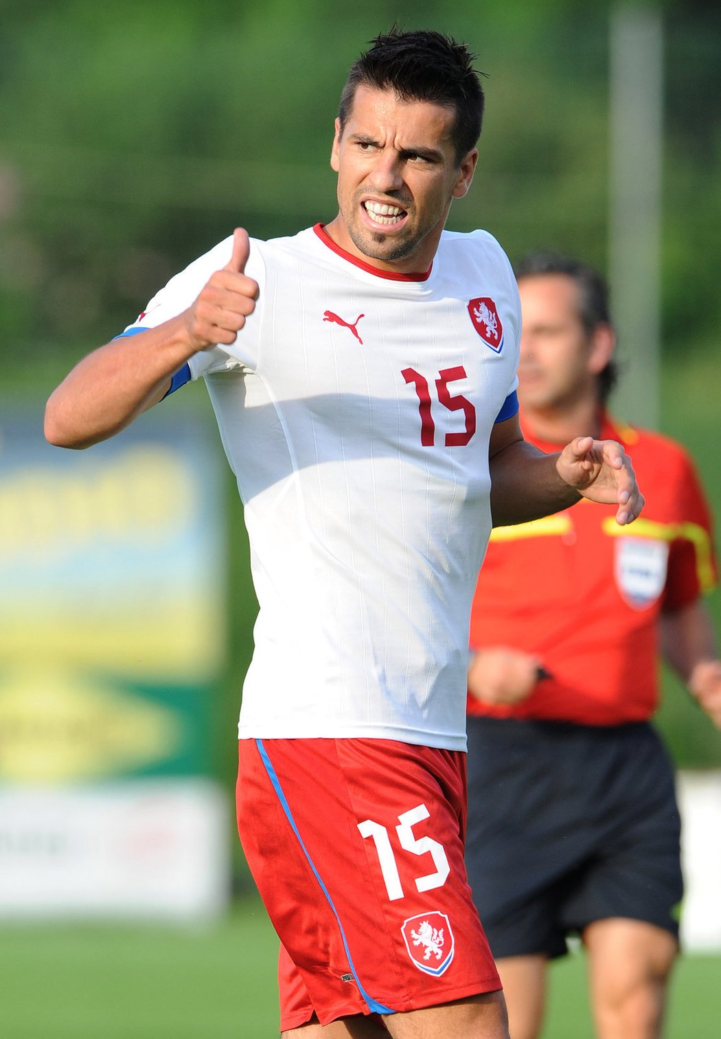 Milan Baroš se raduje z gólu v přípravě proti výběru Štýrska