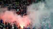 Chorvatší fanoušci si zápas proti Španělům zpestřili trochou pyrotechniky