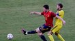 Stoper Manchesteru City Aymeric Laporte v utkání Španělska se Švédskem na mistrovství Evropy