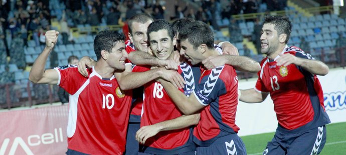 Ilustrační foto. Radost arménských fotbalistů