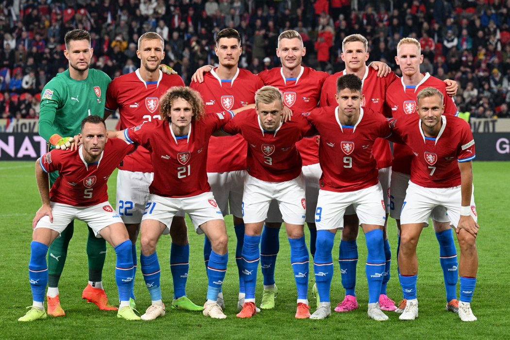 Česká fotbalová reprezentace před zápasem s Portugalskem