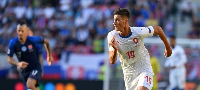 Útočník Patrik Schick v zápase proti Slovensku