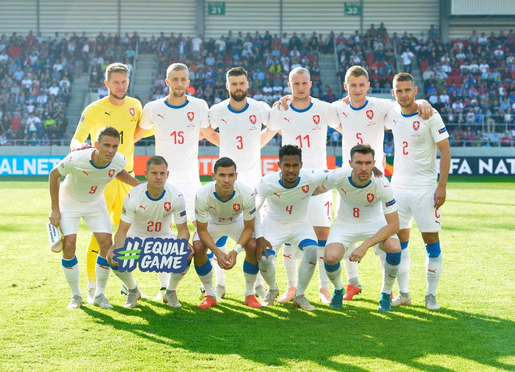 Národní tým před zápasem v Trnavě