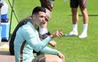 Cristiano Ronaldo při portugalském tréninku před duelem proti Česku