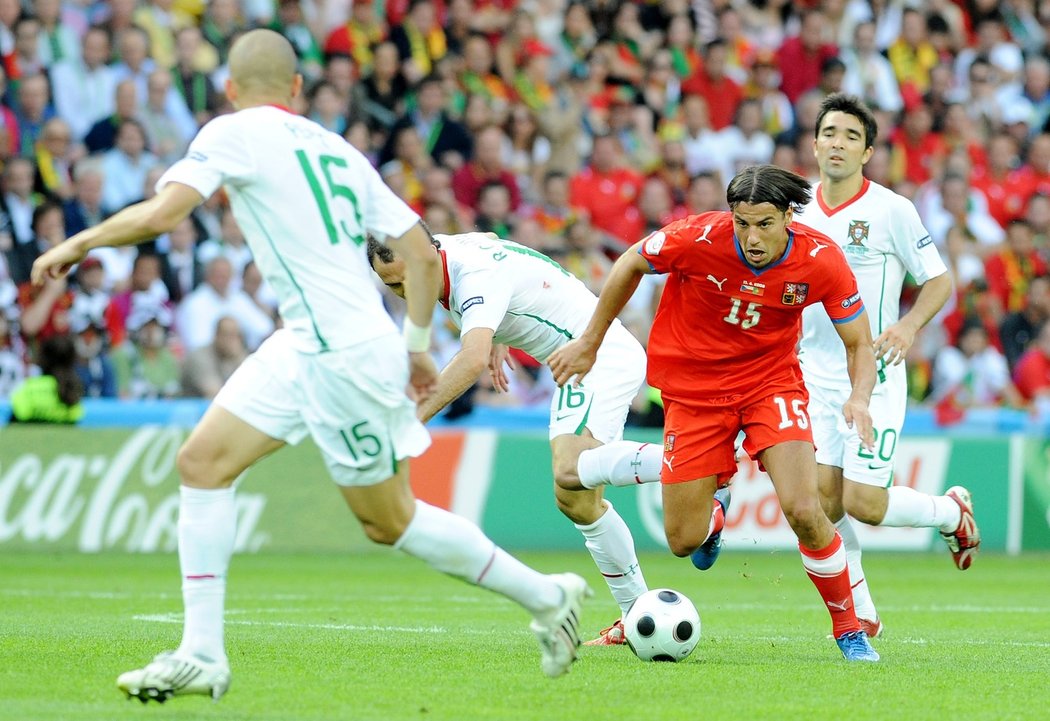 Na EURO 2008 si Baroš zahrál jen proti Portugalsku