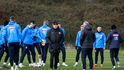 Čeští fotbalisté na tréninku před Dánskem