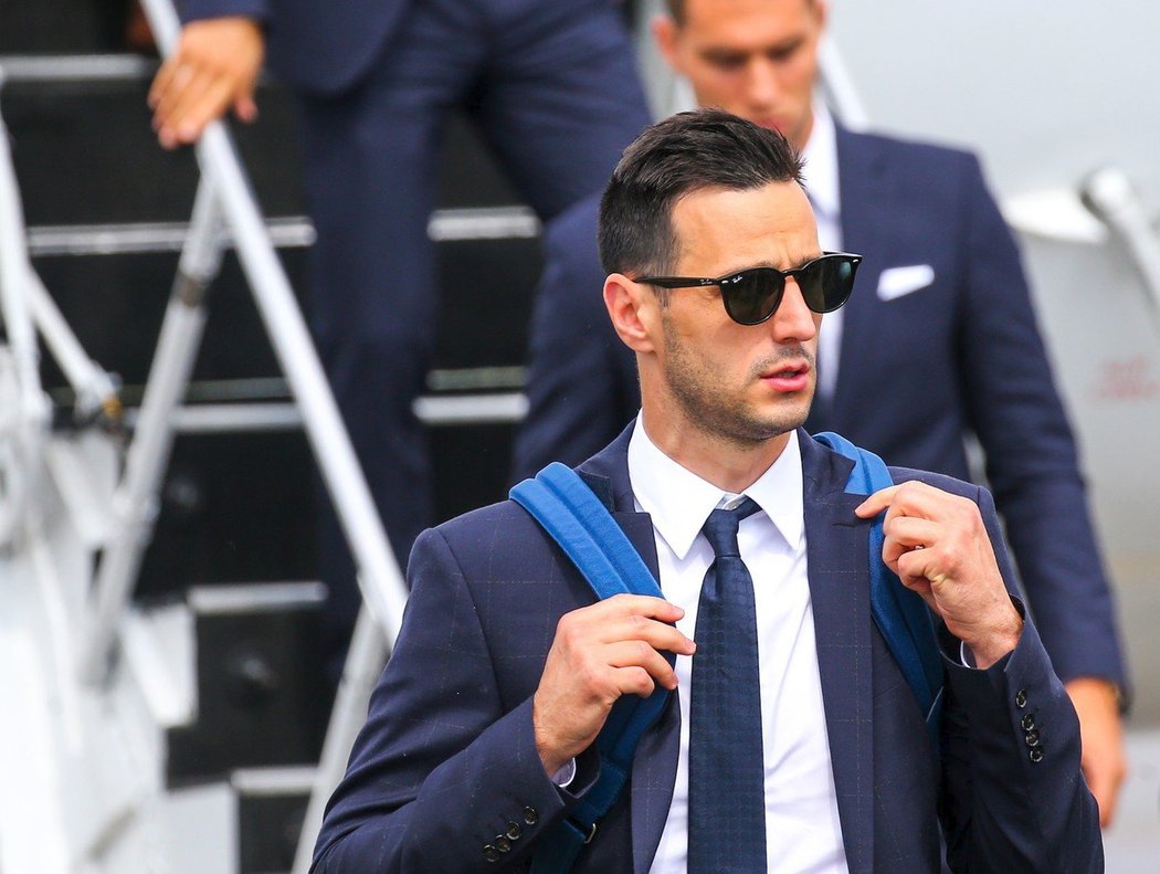 Nikola Kalinič po příletu chorvatské reprezentace na mistrovství světa