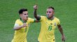 Brazilský útočník Everton otevřel v 15. minutě skóre finále Copy América proti Peru