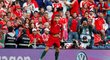 Cristiano Ronaldo se raduje ze své první branky v semifinále Ligy národů proti Švýcarsku, parádně se trefil z přímého kopu