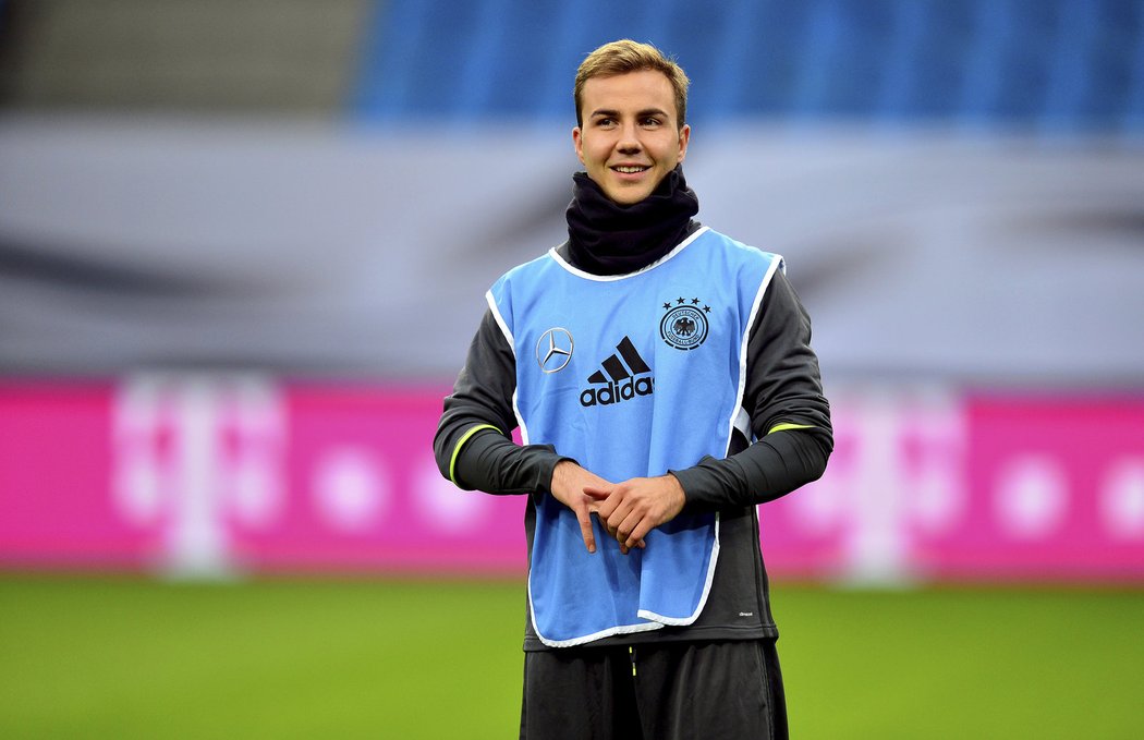 Mario Götze na tréninku německé reprezentace