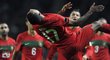 Nani slaví svůj gól v kvalifikaci na EURO 2012 proti Dánsku