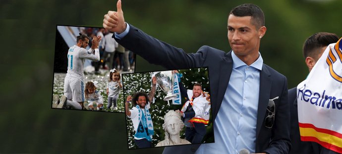 Cristiano Ronaldo a další hvězdy Realu si užívali oslavy po triumfu v Lize mistrů