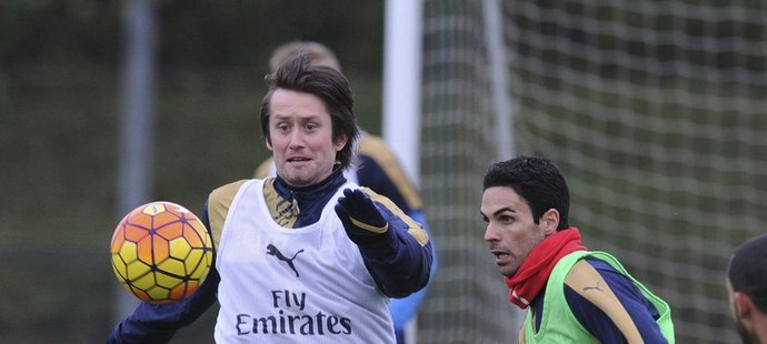 Tomáš Rosický na tréninku Arsenalu