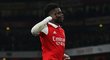 Bukayo Saka takhle slavil v zápase s Manchesterem United