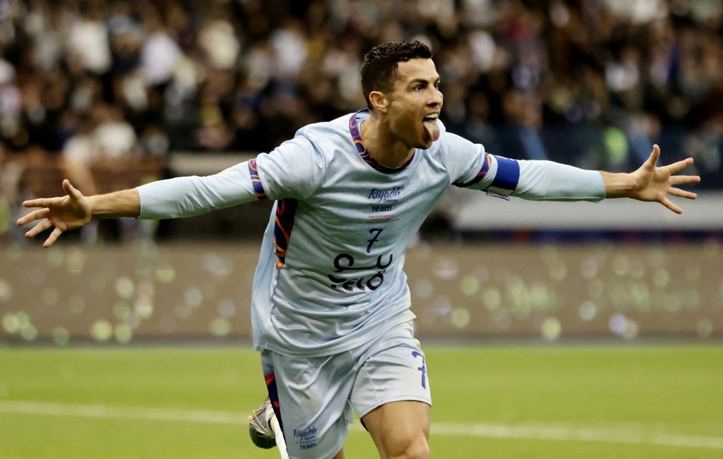 Cristiano Ronaldo slaví druhý gól proti PSG