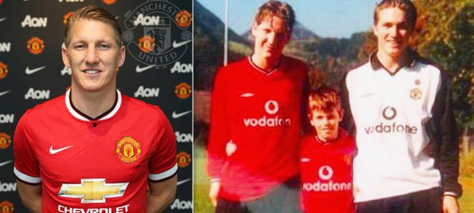 Bastian Schweinsteiger Manchester United miloval odjakživa, jak dokazuje i jeho fotka s bratrem Tobiasem...