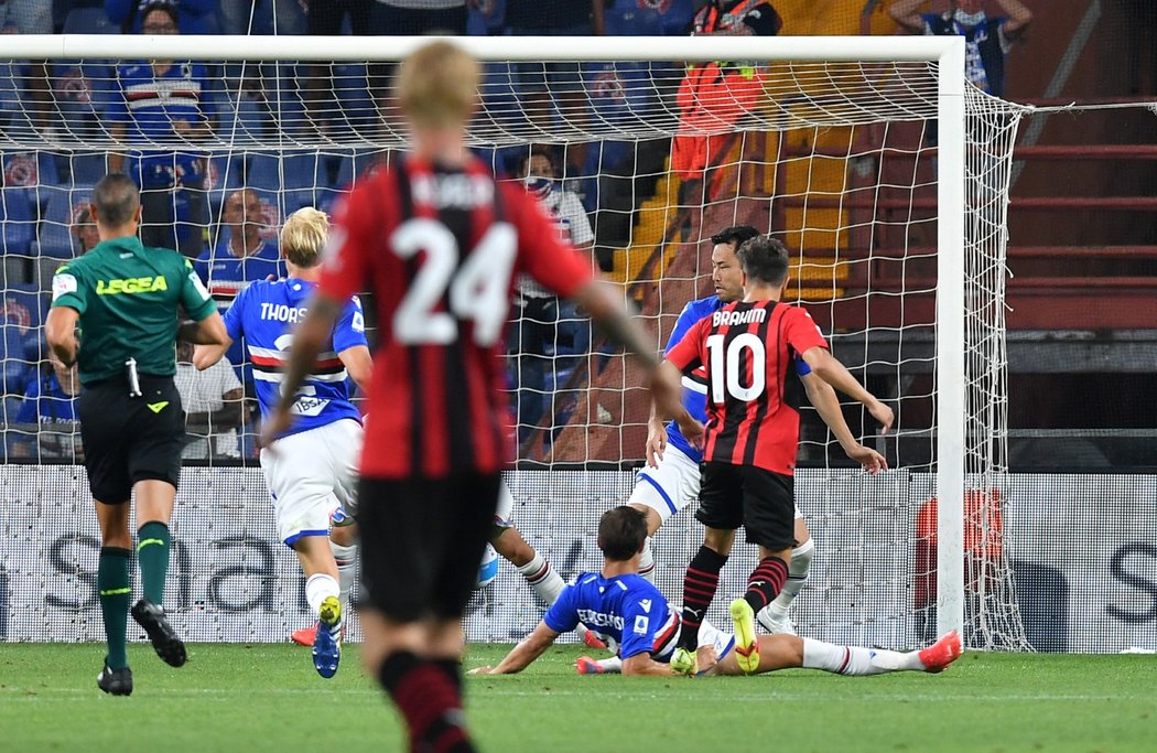 Jediný gól zápas mezi Sampdorií a AC vstřelil milánský útočník Brahim Díaz