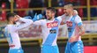 Neapolské útočné trio Dries Mertens - Lorenzo Insigne - Marek Hamšík nasázelo v zápase s Boloňou sedm branek