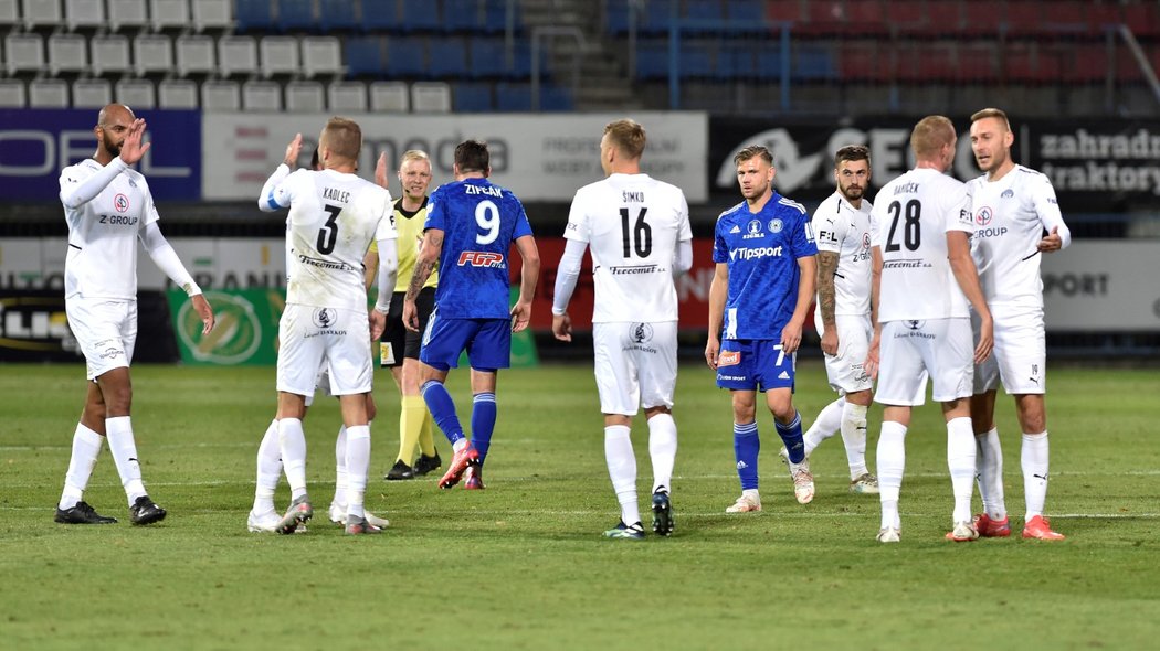 Fotbalisté Sigmy Olomouc v utkání proti Slovácku