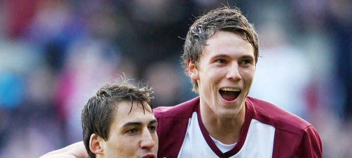 Rudolf Skácel (vlevo) je s 10 góly nejlepším střelcem Heart of Midlothian