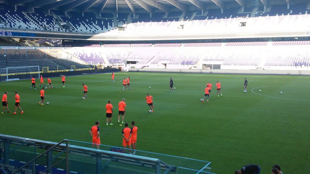 Slávističtí fotbalisté trénují na odvetný zápas s Anderlechtem