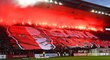 Choreo fanoušků Slavie v utkání s Baníkem Ostrava