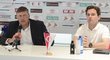 Nový trenér fotbalové Slavie Miroslav Beránek a sportovní ředitel klubu Karol Kisel