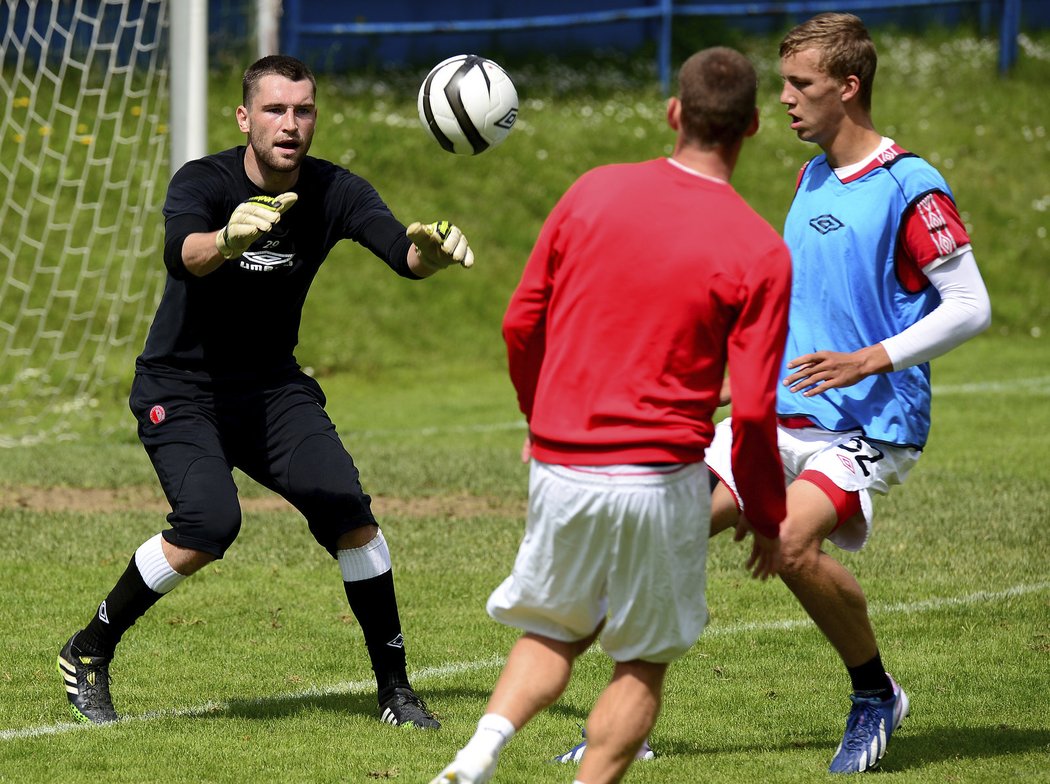 Na soustředění Slavie se představil i brankář Martin Berkovec, který v minulé sezoně hostoval v Bohemce