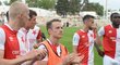 Radost fotbalistů Slavie po výhře na Dukle