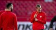 Tomáš Souček na tréninku Slavie před utkáním se Sevillou