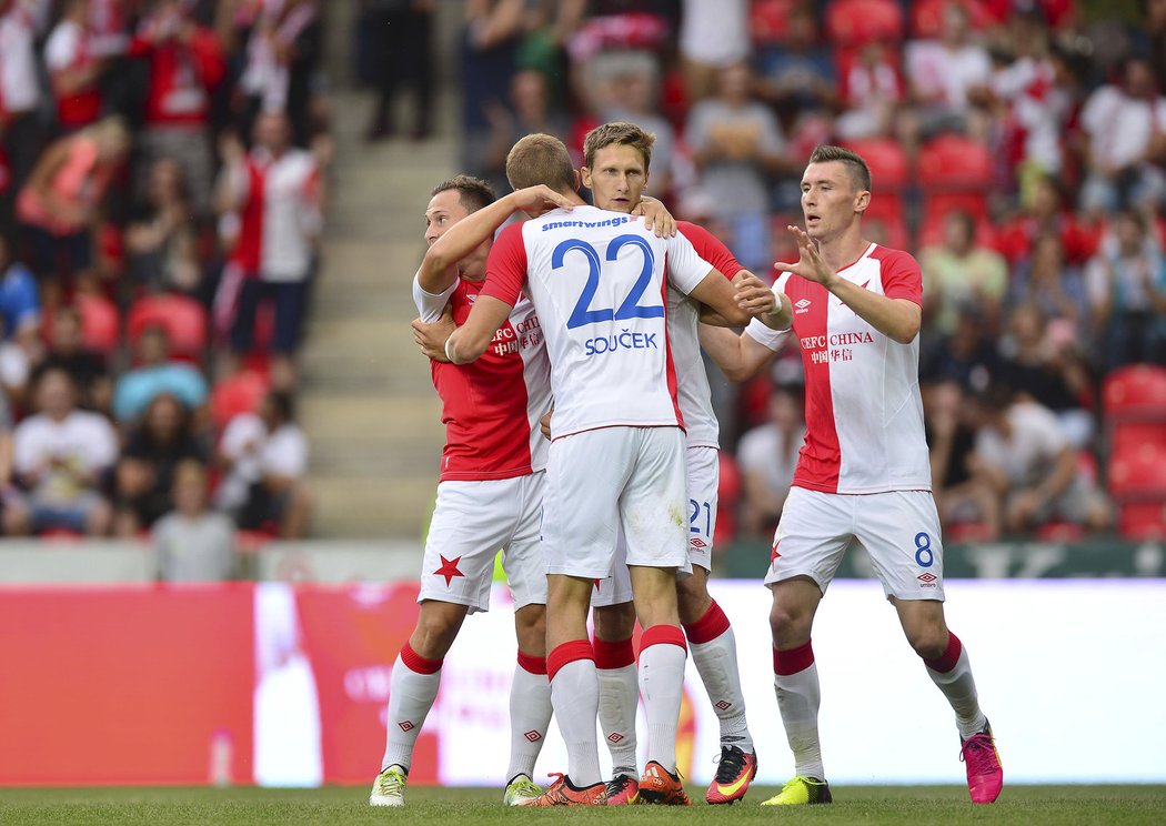 Slavia udeřila během prvního poločasu odvety druhého předkola Evropské ligy s Tallinnem pouze jednou. Trefil se Milan Škoda.