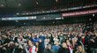 Utkání Slavie s Feyenoordem Rotterdam na slavném stadionu De Kuip, kde bývá úžasná atmosféra