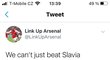 Tweety fanoušků Arsenalu, kteří volají po odplatě za údajné urážky jejich odchovance Glena Kamaru