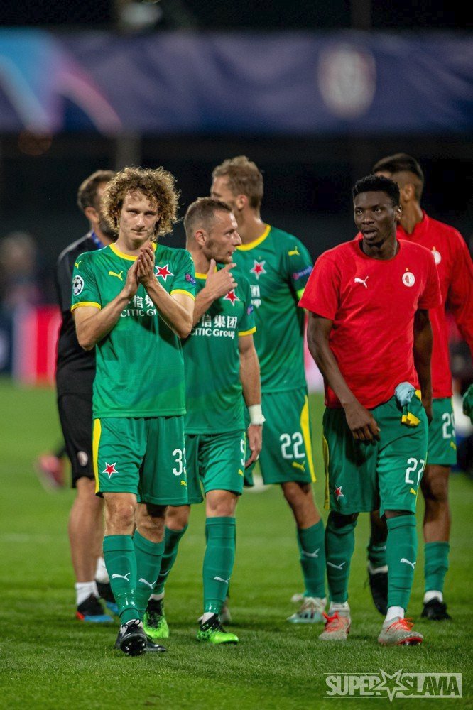 Slávističtí fotbalisté po výhře 1:0 v Kluži, kde hráli play off o postup do skupiny Ligy mistrů