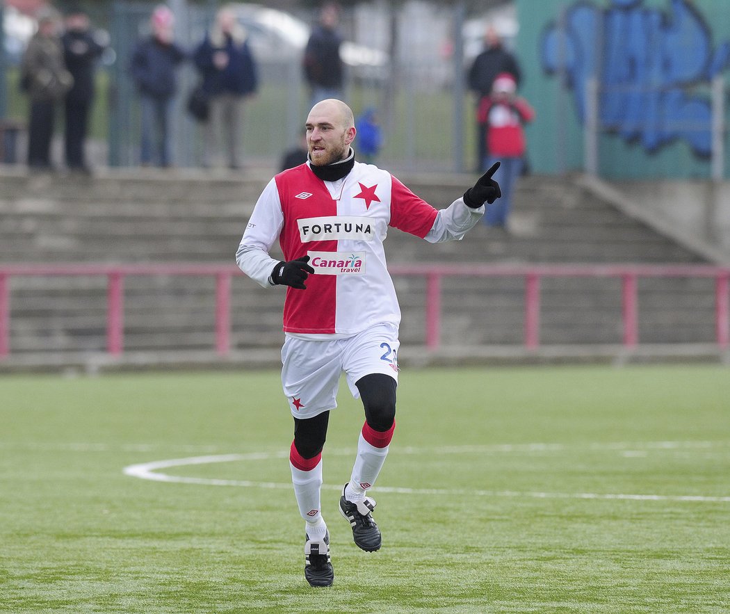 Martin Latka v přípravném zápase Slavie.