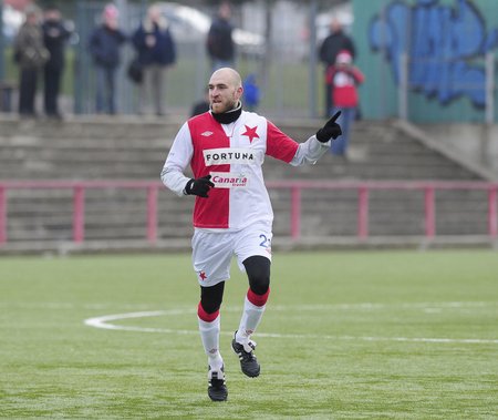 Martin Latka v přípravném zápase Slavie