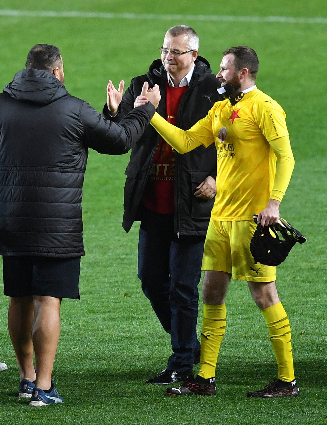 Jaroslav Tvrdík s brankářem Ondřejem Kolářem