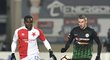 Michael Ngadeu se v utkání Slavia - Příbram blýskl hattrickem