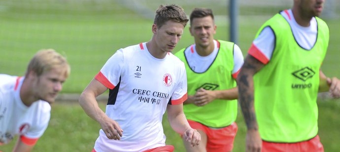 Milan Škoda během tréninku Slavie