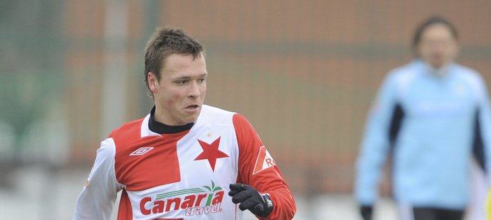 Stanislav Tecl v dresu Slavie v zimní přípravě v na začátku roku 2010