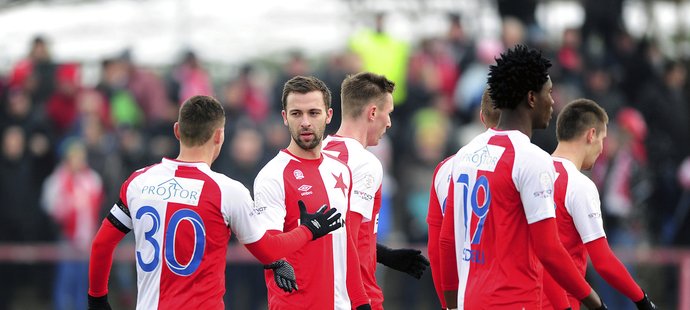 Fotbalisté Slavie se radují. V přípravě nad Vlašimí vyhráli 4:0.