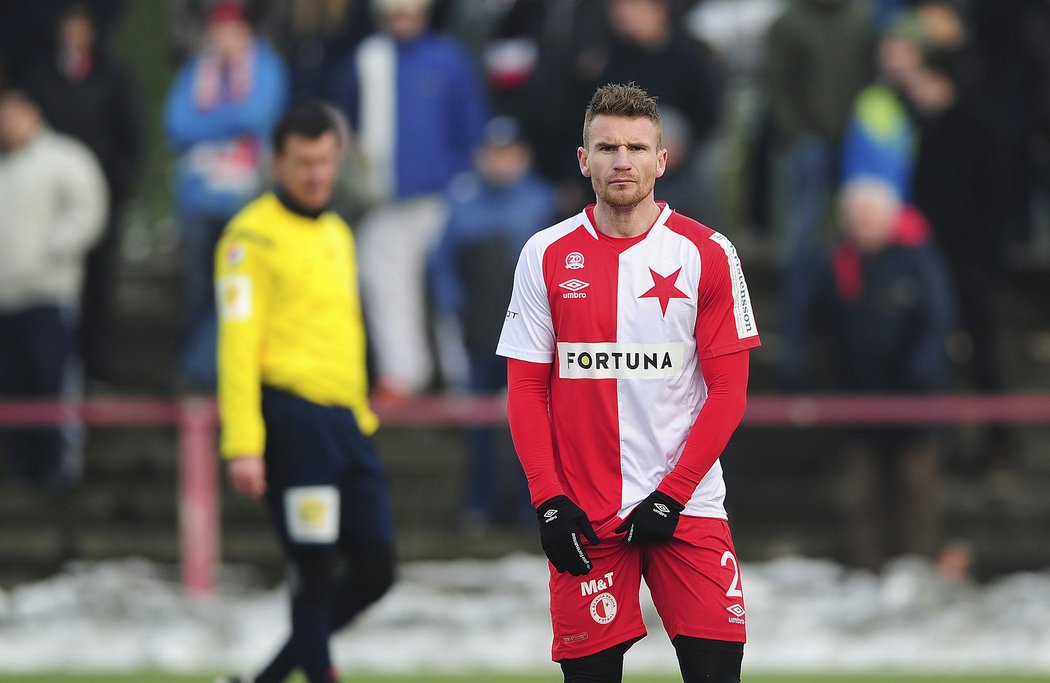 V dresu Slavie se proti Vlašimi ukázal také Muris Mešanovič a zapsal se mezi střelce.